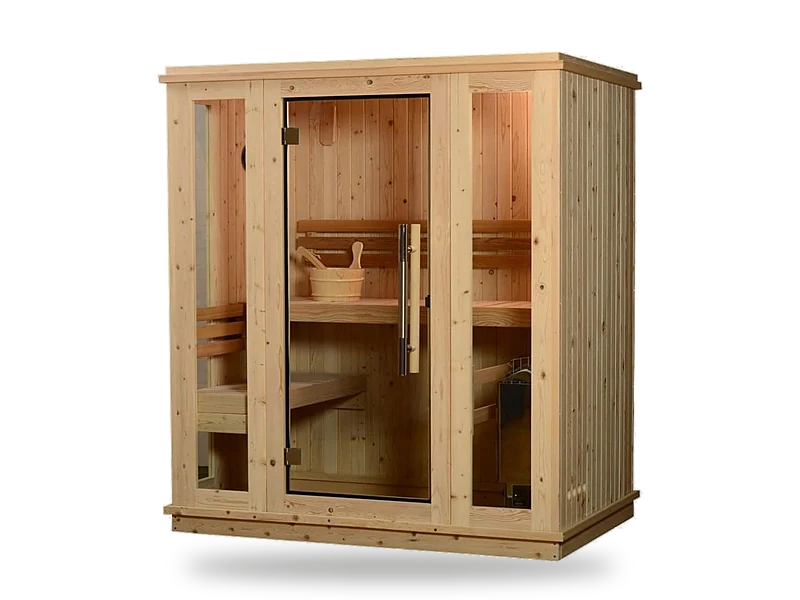 Almost Heaven Auburn 2–3 person indoor sauna with glass door and side windows