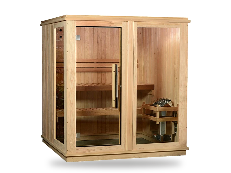 Almost Heaven Grayson 4-person indoor sauna with glass front