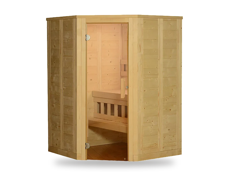 Almost Heaven Sutton 2-person indoor corner sauna with glass door